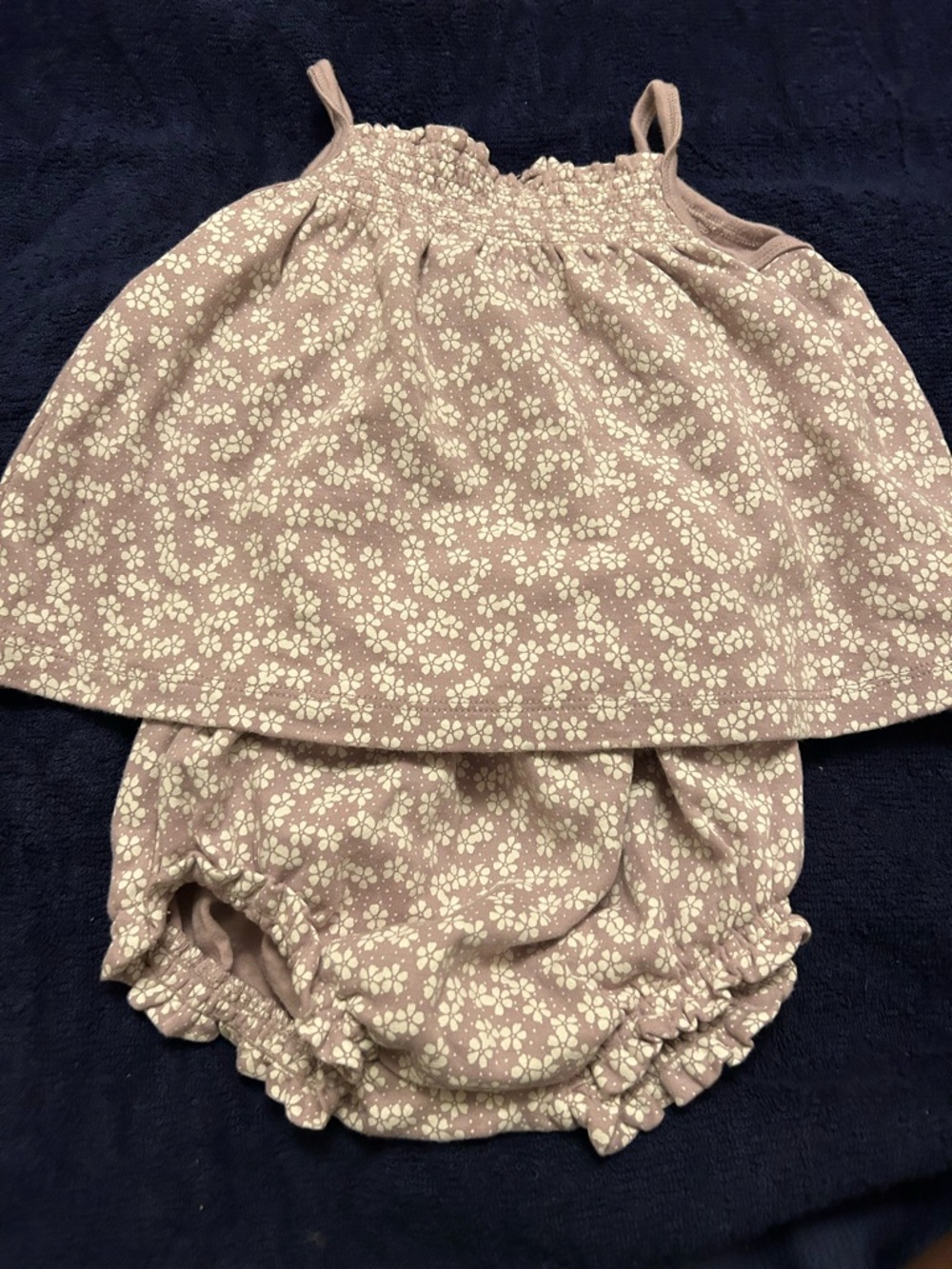 Quincy Mae Mauve Pink Floral Tank Top & Diaper Cover Set